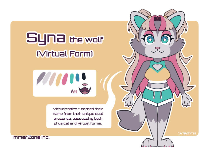 Syna the Wolf Reference Sheet (Virtual Form) Syna the Wolf Reference Sheet (Virtual Form)